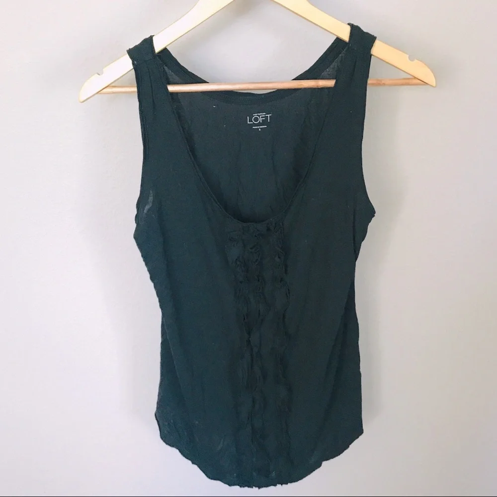 Loft Ruffle Front Tank Top - Picture 1 of 4